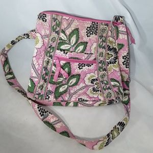 Vera Bradley PRISCILLA PINK Crossbody Hipster Shoulder Purse 11" X 11" Green